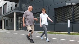 Prosthetic gait training  Outdoor Training  Ottobock [upl. by Knah80]