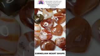 carnelian Crystal Stone Heart palm Stone [upl. by Anerec80]