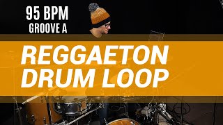 Reggaeton Drum Loop 95 BPM  The Hybrid Drummer [upl. by Galitea105]