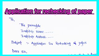 Application for rechecking paper  exam paper rechecking application  kids study paper rechecking [upl. by Petulia318]