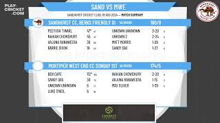 Sandhurst CC Berks Friendly XI v Mortimer West End CC Sunday 1st XI [upl. by Clint]