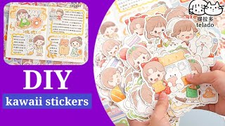 how to make kawaii sticker for journal easy to makehandmade kawaii journal stickerjournal sticker [upl. by Anawait]