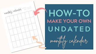 How To Make Printable Undated Calendar  Canva Tutorial  Etsy Passive Income [upl. by Morton247]