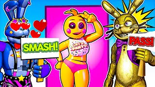 Glitchtrap Plays SMASH or PASS FNAF Animatronics with Glamrock Bonnie [upl. by Alameda]