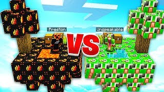 PRESTONPLAYZ vs UNSPEAKABLEGAMING LUCKY BLOCKS  1v1 Minecraft Modded Sky Wars [upl. by Adnaral695]