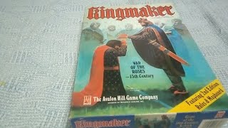 Unboxing Antique Avalon Hill Bookshelf Board Game Kingmaker war of the roses [upl. by Litnahs]