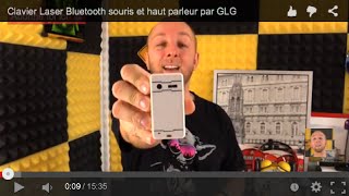 Clavier Laser Bluetooth avec souris et haut parleur par GLG [upl. by Barthold]