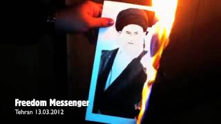 Picture of Khamenei on fire ChaharshanbeSuri March 13 2012 mirror [upl. by Nalym]