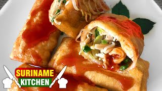 Surinaamse Loempia Lumpia Gerecht  Surinamese Spring Roll Recipe  Suriname Kitchen [upl. by Onaivlis96]