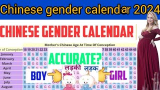 chinese gender calendar 2024 how to predict a babys girlboy [upl. by Nolla]