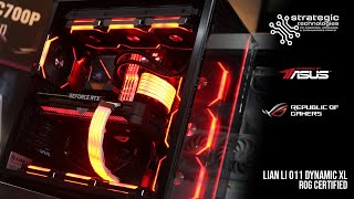 FULL VIDEO BUILD LOG All ASUS ROG Gaming PC feat Lian Li 011 Dynamic XL ROG Certified [upl. by Annaid216]