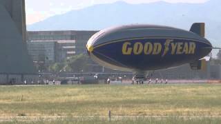 Good Year Blimp pushing the envelope floating around NASA [upl. by Flan]