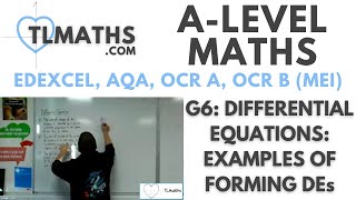 ALevel Maths G602 Differential Equations Examples of Forming DEs [upl. by Einegue]