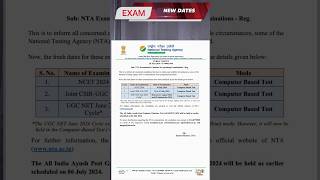 New Exam dates announced ugcnet2024 csirnet2024 ncet2024 [upl. by Airolg79]