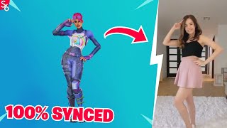 Pokimanes Poki Emote in Real Life 100 SYNC  Fortnite Battle Royale [upl. by Akimad71]