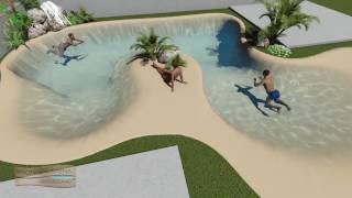 Proyecto en 3 dimensiones para la construcción una piscina de arena en una comunidad de vecinos [upl. by Fanchon716]