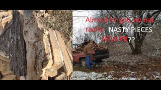 Red Oak Firewood splitter Trash talk and loading [upl. by Llevart]