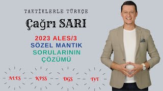 2023 ALES 3 Sözel Mantık Soruları 💥 [upl. by Finstad316]