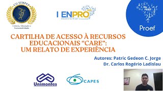 CARTILHA DE ACESSO À RECURSOS EDUCACIONAIS “CARE”UM RELATO DE EXPERIÊNCIA [upl. by Airdnala880]