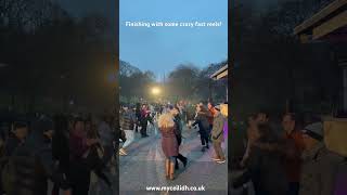 Scottish ceilidh dancing in Edinburgh  Orcadian Strip the Willow in Princes Street Gardens music [upl. by Aitercul]