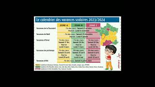 Calendrier des vacances scolaires 20232024 en France [upl. by Ahsenroc]