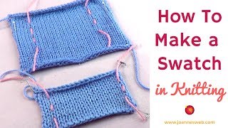 How To Make a Knitting Swatch  Knitting Gauge  Knitting Basics [upl. by Straus687]