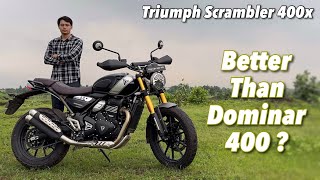 2024 Triumph Scrambler 400x Review  Better Than Bajaj Dominar 400 [upl. by Enilehcim946]