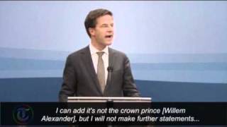 Dutch PM reacts to Prince Johan Frisos avalanche accident [upl. by Josias]