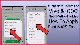 zFont 3  zFont New Update For Vivo amp IQOO  zFont New Method Added  zFont Font amp iOS Emoji Apply [upl. by Lamaj]