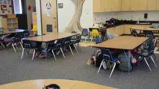 ASC 1749  ShakeOut Drill Kindergarten Class at Frazier Park Elementary School [upl. by Aetnahs]