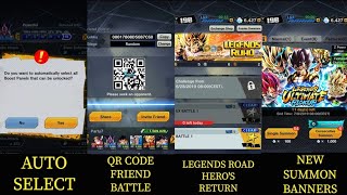 New Auto Select Boost Panels Legends Road Heros Return and New Summon Banners Dragon Ball Legends [upl. by Mika64]