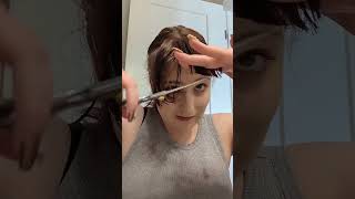 I tried Brad Mondo s curtain bangs tutorial bradmondo hairtutorial hairtransformation [upl. by Inwat]