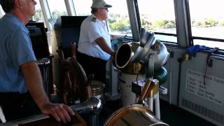 Captain Hobbs Bringing SS Badger Into Ludington MI Harbor August 20 2012 [upl. by Lundell482]