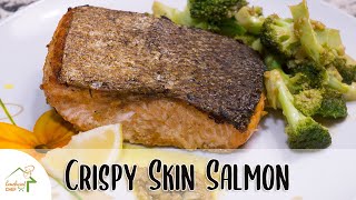 Crispy Skin Baked Salmon with Herbs and Lemon  Healthy Fish Recipe  HomebasedChef [upl. by Ttevy721]