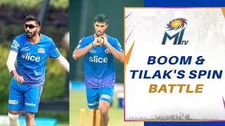 Jasprit Bumrah amp Tilak Varmas spin bowling battle  Mumbai Indians Shorts [upl. by Madella282]