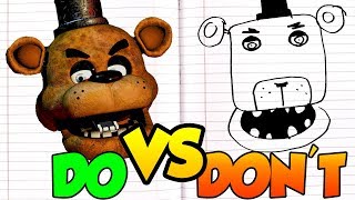 DOs amp DONTs Drawing Five Nights At Freddys and FNAF 4 In 1 Minute CHALLENGE [upl. by Aneel]