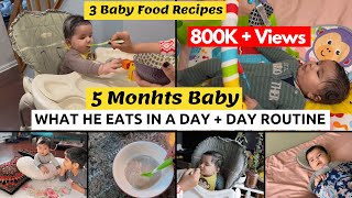 What My 5 Months Old Baby Eat in a Day 56 Months Babys First Food  Baby RoutineReal Homemaking [upl. by Banks]