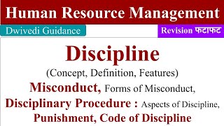 Discipline in HRM Disciplinary Procedure Punishment Code of Discipline Misconduct hrm class [upl. by Innob]