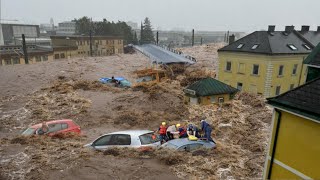 Austria paralyzed by flooding Europa in chaos Extreme floods destroy the capital of Vienna [upl. by Imeon734]