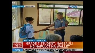 Grade 7 student nagsauli ng napulot na wallet [upl. by Eissoj476]