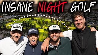 We challenged 3 PROFESSIONALS to a NIGHT GOLF MATCH [upl. by Eelsha]