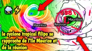 Le cyclone tropical Filipo approche de lIle Maurice et de la Réunionmétéo du 27 février [upl. by Marx]