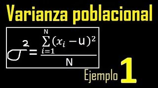 Varianza poblacional  datos no agrupados ejemplo 1 [upl. by Hwang235]