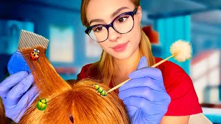 ASMR School Nurse Lice Check Roleplay👩🏻‍⚕️🐜🐛 Lice Removal amp Scalp Treatment 💆🏻‍♀️ [upl. by Irtimid]