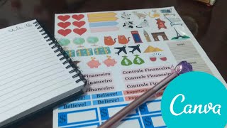 Faça você mesmo adesivos para planner  Dica usando o Canva [upl. by Aynot]