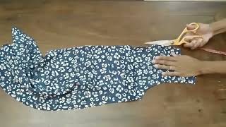 Costura Fácil de Vestido com manga de viscose Corte sem molde para Iniciantes DIY [upl. by Dlared]