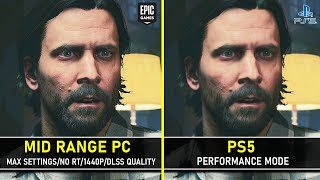 Alan Wake 2  Mid Range PC vs PS5  Graphics and Framerate Comparison [upl. by Felicio]