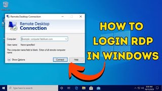 How to Use Remote Desktop Connection in Windows 10 [upl. by Evey504]