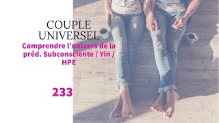 COUPLE UNIVERSEL  233  Lunivers de la prédominante Subconsciente  Yin  HPE avant la réunion [upl. by Noreen461]