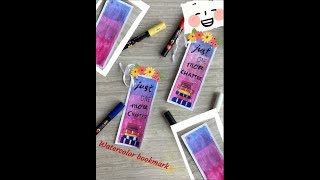 Easy watercolor bookmark  art drawing watercolor painting coloring ✨💕 [upl. by Lleroj]